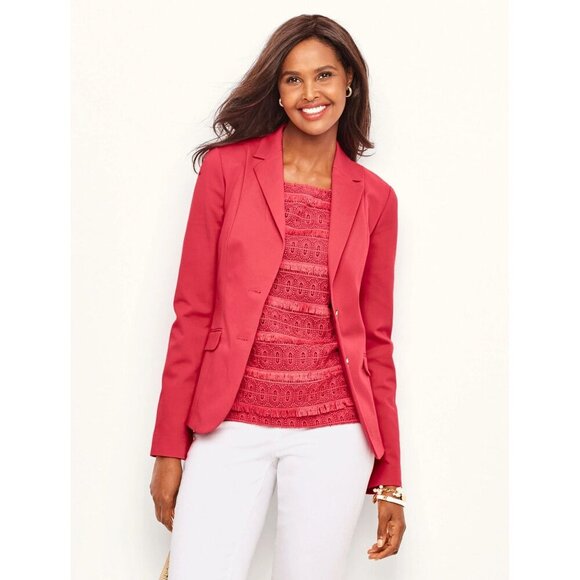 Talbots Orange Fringed Lace Sleeveless Side Zip  Back Button Shell NWT Size 8 - Picture 4 of 12